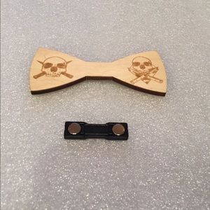 💀 Wooden skull unisex bow tie 💀